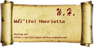 Wölfel Henrietta névjegykártya