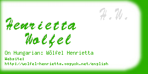 henrietta wolfel business card
